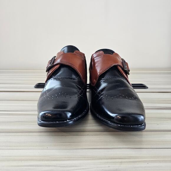 Stacy Adams Brown & Black Dress Shoes Size 6 - Picture 4 of 9